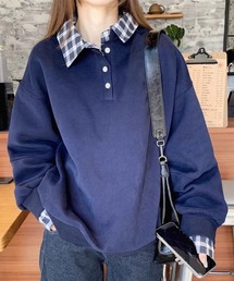シャツレイヤード風プルオーバー
