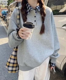 シャツレイヤード風プルオーバー
