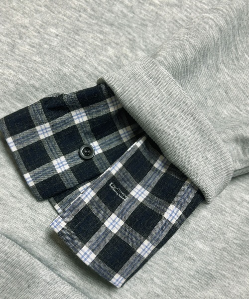NANEA（ナネア）の「シャツレイヤード風プルオーバー（スウェット・レディース・グレー/ネイビー・X-LARGE/LARGE/MEDIUM）」の18枚目の写真