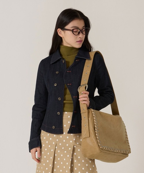 フェイクレザー メッセンジャー バッグ TINA：JOJUN（メッセンジャー