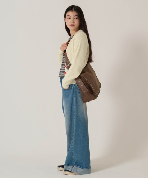 フェイクレザー メッセンジャー バッグ TINA：JOJUN（メッセンジャー