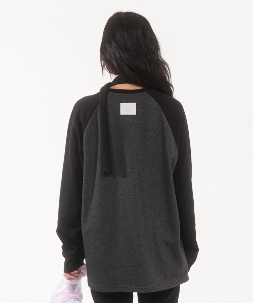 FANYOUNG（ファンヤング）の「アイラブラビ ラグランT チャコールブラック（Tシャツ/カットソー・レディース・その他・FREE）」の4枚目の写真