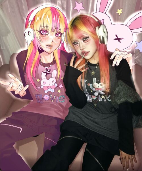 FANYOUNG（ファンヤング）の「アイラブラビ ラグランT チャコールブラック（Tシャツ/カットソー・レディース・その他・FREE）」の8枚目の写真