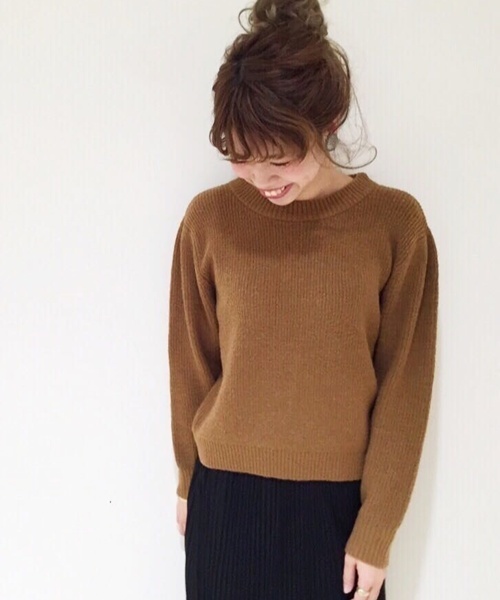 Kastane(カスタネ)の「モチモチ畦プルオーバー(ニット/セーター・レディース・キャメル/ピンク/カーキ/サックスブルー・FREE)」の17枚目の写真