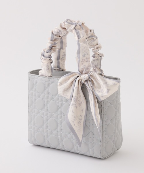 one after another NICE CLAUP（ワンアフターアナザーナイスクラップ）の「キルティングギャザーハンドルトートバッグ（トートバッグ・レディース・ピンク/ブラック/アイボリー/サックスブルー・FREE）」の7枚目の写真