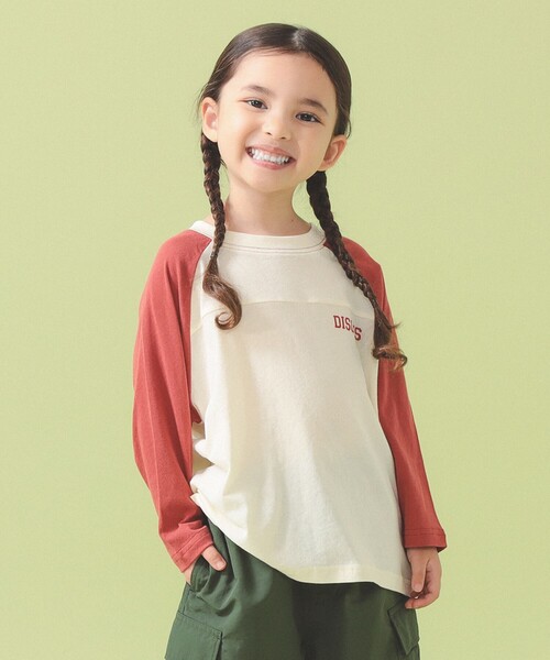 こども ビームス（コドモビームス）の「【別注】DISCUS ATHLETIC / 長袖 ラグラン スリーブ Tシャツ 2026SS（100～150cm）（Tシャツ/カットソー・キッズ・オレンジ/ライトブルー・L(140-150㎝)/M(120-130㎝)/S(100-110㎝)）」の2枚目の写真