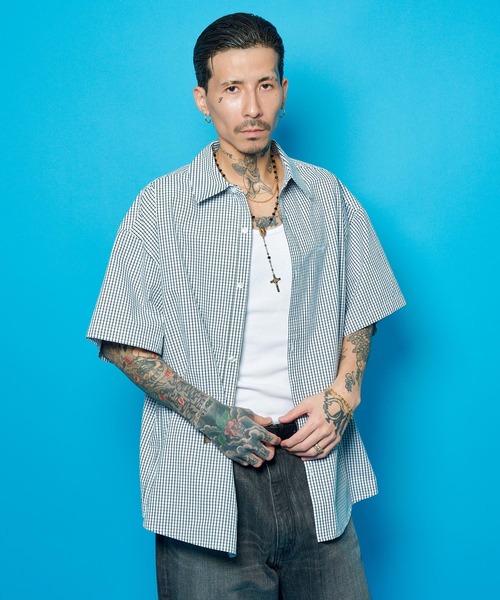 Subciety(サブサエティ)の「Essential mini check shirt(シャツ/ブラウス・メンズ・ホワイト/ブラック/ブルー・X-SMALL/SMALL/MEDIUM/LARGE/X-LARGE/XX-LARGE)」の13枚目の写真