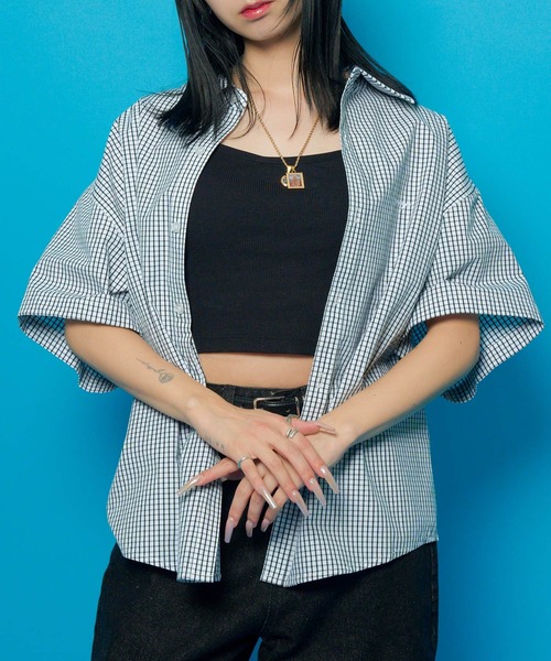 Subciety(サブサエティ)の「Essential mini check shirt(シャツ/ブラウス・メンズ・ホワイト/ブラック/ブルー・X-SMALL/SMALL/MEDIUM/LARGE/X-LARGE/XX-LARGE)」の18枚目の写真