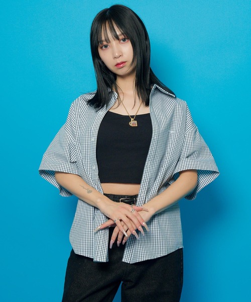 Subciety(サブサエティ)の「Essential mini check shirt(シャツ/ブラウス・メンズ・ホワイト/ブラック/ブルー・X-SMALL/SMALL/MEDIUM/LARGE/X-LARGE/XX-LARGE)」の16枚目の写真