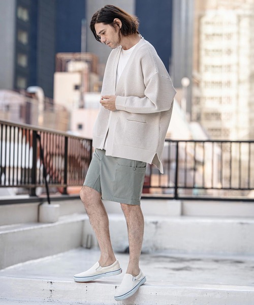 CAMBIO(カンビオ)の「mcg3761-Airy Sheer Knit Buttonless Cardigan ニットカーディガン(S63926cmb)(カーディガン/ボレロ・メンズ・ブラック/グレー/ロイヤルブルー/キナリ・S/M/L)」の18枚目の写真