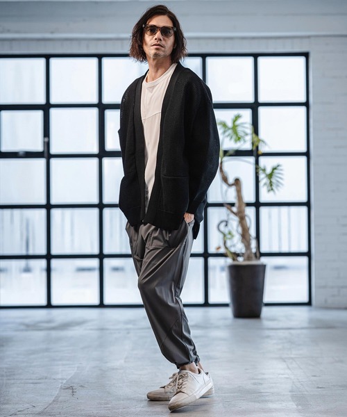 CAMBIO(カンビオ)の「mcg3761-Airy Sheer Knit Buttonless Cardigan ニットカーディガン(S63926cmb)(カーディガン/ボレロ・メンズ・ブラック/グレー/ロイヤルブルー/キナリ・S/M/L)」の22枚目の写真