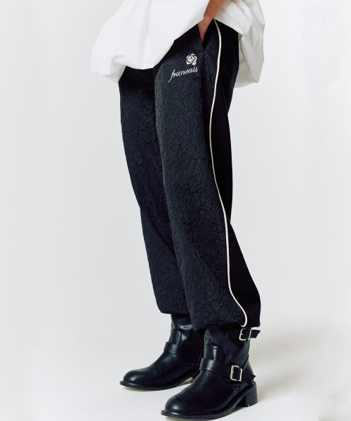 LARTIGENT(ラーティゼン)の「L15 JAQUARD TRACK PANTS(BLACK)(その他パンツ・レディース・その他・FREE)」の1枚目の写真