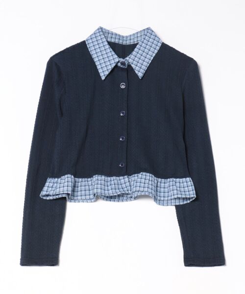 SpRay（スプレイ）の「チェック切替フロントレイヤードカーディガン（カーディガン/ボレロ・レディース・グレー/オフホワイト/ネイビー・FREE）」の22枚目の写真