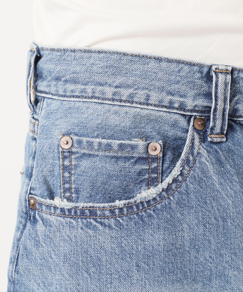 Attick by Johnbull（アティックバイジョンブル）の「【Attick by Johnbull/アティック バイ ジョンブル】ダメージワイドデニム（デニムパンツ・レディース・ブルー・34/36/38/40）」の12枚目の写真