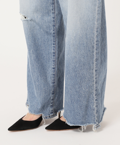 Attick by Johnbull（アティックバイジョンブル）の「【Attick by Johnbull/アティック バイ ジョンブル】ダメージワイドデニム（デニムパンツ・レディース・ブルー・34/36/38/40）」の14枚目の写真