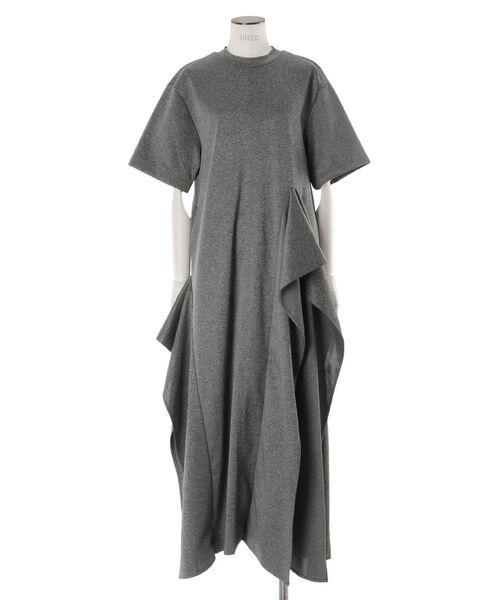 UN3D.（アンスリード）の「ASYMMETRY RUFFLE JERSEY OP / アシンメトリーラッフルジャージーワンピース（ワンピース・レディース・ブラック/グレー・38/36）」の13枚目の写真