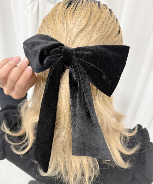 WEGO/ベロアBIGリボンバレッタ（バレッタ/ヘアクリップ）｜WEGO