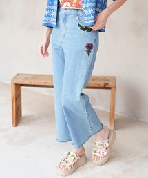 チャイハネ | 【チャイハネ】デニム刺繍ベルボトムパンツ(デニムパンツ)