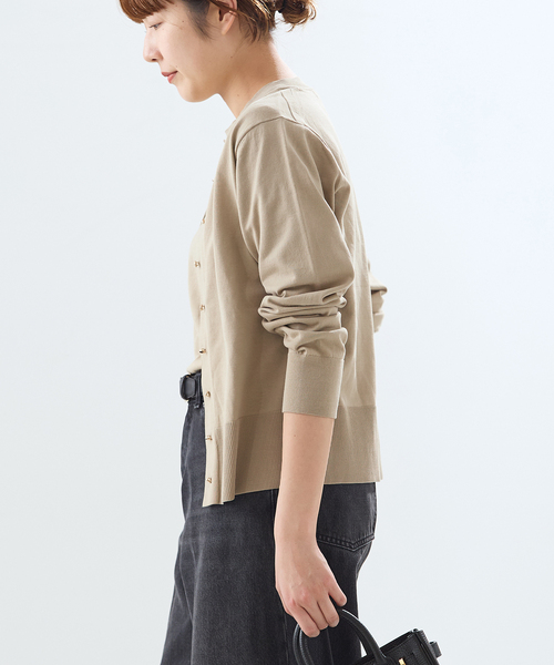 journal standard L'essage（ジャーナルスタンダードレサージュ）の「コットンハーフスリーブプルオーバー（ニット/セーター・レディース・グリーン/ネイビー/ベージュ・FREE）」の7枚目の写真