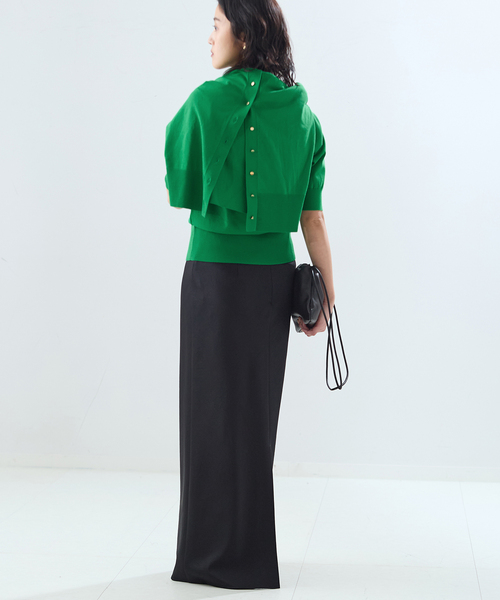 journal standard L'essage（ジャーナルスタンダードレサージュ）の「コットンハーフスリーブプルオーバー（ニット/セーター・レディース・グリーン/ネイビー/ベージュ・FREE）」の11枚目の写真