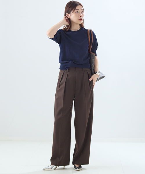 journal standard L'essage（ジャーナルスタンダードレサージュ）の「コットンハーフスリーブプルオーバー（ニット/セーター・レディース・グリーン/ネイビー/ベージュ・FREE）」の15枚目の写真