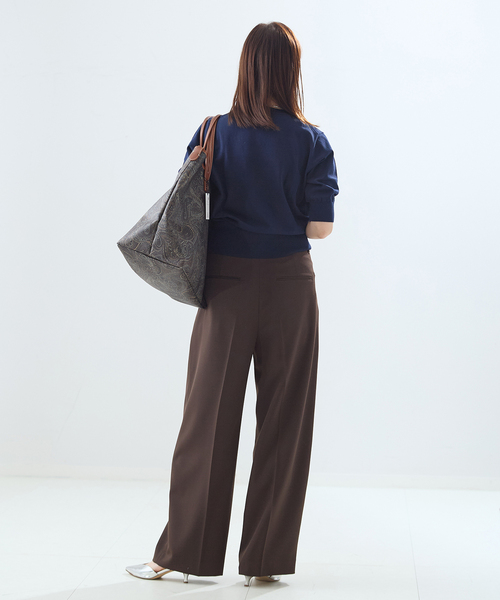 journal standard L'essage（ジャーナルスタンダードレサージュ）の「コットンハーフスリーブプルオーバー（ニット/セーター・レディース・グリーン/ネイビー/ベージュ・FREE）」の16枚目の写真