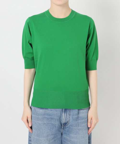 journal standard L'essage（ジャーナルスタンダードレサージュ）の「コットンハーフスリーブプルオーバー（ニット/セーター・レディース・グリーン/ネイビー/ベージュ・FREE）」の20枚目の写真