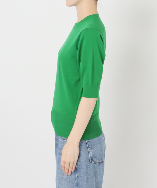 journal standard L'essage（ジャーナルスタンダードレサージュ）の「コットンハーフスリーブプルオーバー（ニット/セーター・レディース・グリーン/ネイビー/ベージュ・FREE）」の21枚目の写真