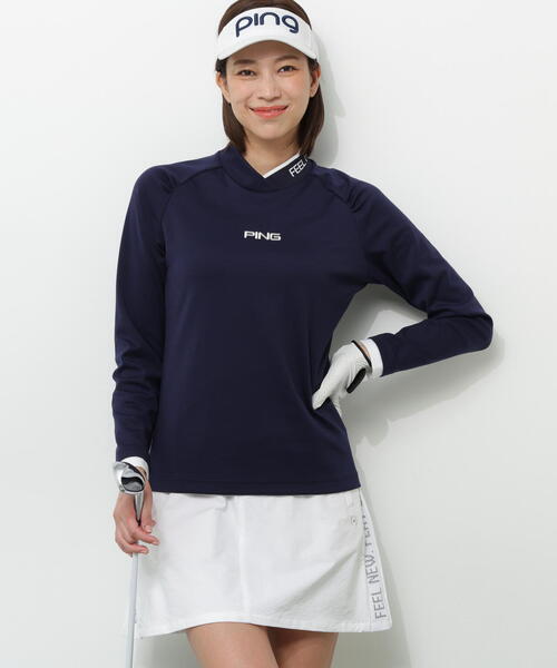PING(ピン)の「【PING APPAREL】冷感ポンチハイネックシャツ <GOLD> (LADIES)(Tシャツ/カットソー・レディース・グレー/ネイビー/ホワイト・S/LL/L/M)」の3枚目の写真