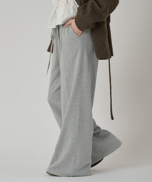 MUHET（ミュエータ）の「sweat slacks pants / スウェットスラックスパンツ（スウェットパンツ・レディース・ネイビー/杢グレー・LARGE/MEDIUM/SMALL）」の2枚目の写真