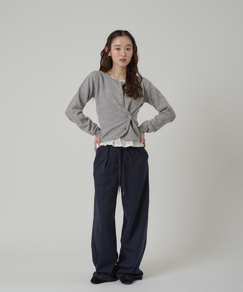 MUHET（ミュエータ）の「sweat slacks pants / スウェットスラックスパンツ（スウェットパンツ・レディース・ネイビー/杢グレー・LARGE/MEDIUM/SMALL）」の6枚目の写真