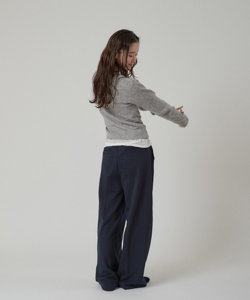 MUHET（ミュエータ）の「sweat slacks pants / スウェットスラックスパンツ（スウェットパンツ・レディース・ネイビー/杢グレー・LARGE/MEDIUM/SMALL）」の8枚目の写真