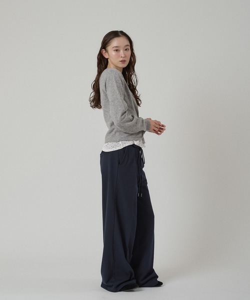MUHET（ミュエータ）の「sweat slacks pants / スウェットスラックスパンツ（スウェットパンツ・レディース・ネイビー/杢グレー・LARGE/MEDIUM/SMALL）」の7枚目の写真