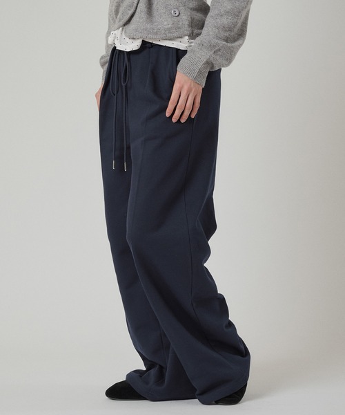 MUHET（ミュエータ）の「sweat slacks pants / スウェットスラックスパンツ（スウェットパンツ・レディース・ネイビー/杢グレー・LARGE/MEDIUM/SMALL）」の4枚目の写真