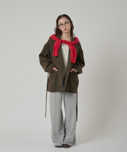 MUHET（ミュエータ）の「sweat slacks pants / スウェットスラックスパンツ（スウェットパンツ・レディース・ネイビー/杢グレー・LARGE/MEDIUM/SMALL）」の13枚目の写真