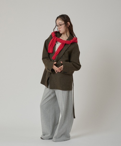 MUHET（ミュエータ）の「sweat slacks pants / スウェットスラックスパンツ（スウェットパンツ・レディース・ネイビー/杢グレー・LARGE/MEDIUM/SMALL）」の14枚目の写真