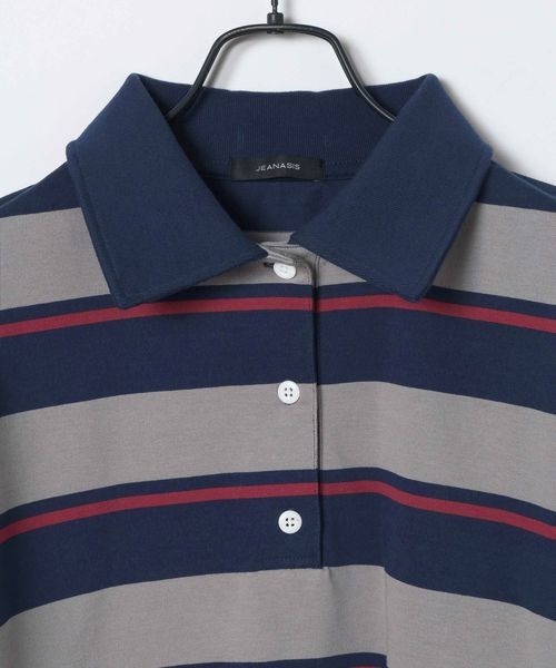 JEANASIS（ジーナシス）の「アソートボーダーポロLS/650641（ポロシャツ・レディース・ネイビー系/グレー系その他/ブラウン系その他・FREE）」の8枚目の写真