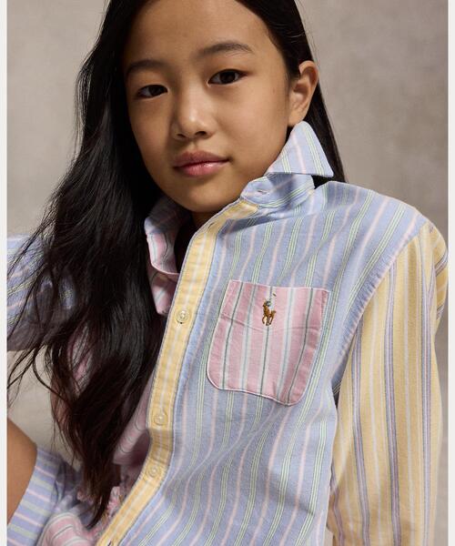 POLO RALPH LAUREN CHILDRENSWEAR(ポロ ラルフ ローレン チルドレンズウェア)の「ストライプド コットン オックスフォード ボクシー ファン シャツ(シャツ/ブラウス・キッズ・マルチ・10/14/16/7)」の5枚目の写真