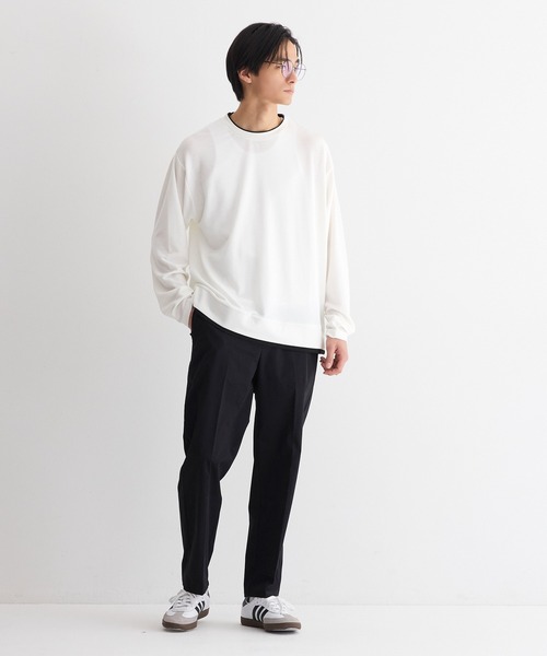 coca(coca)(コカ)の「ミニワッフルレイヤード風ロンT(Tシャツ/カットソー・メンズ・ホワイト/ブラック・XL/L/M)」の4枚目の写真