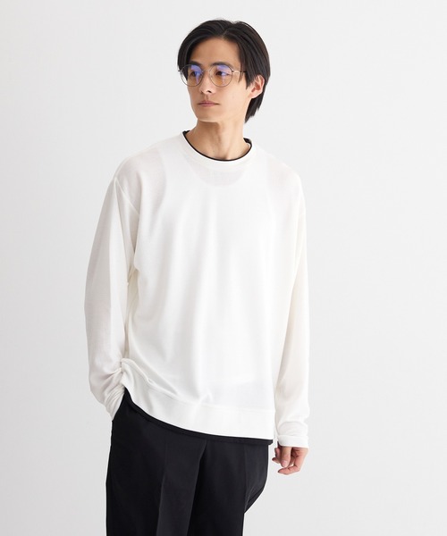 coca(coca)(コカ)の「ミニワッフルレイヤード風ロンT(Tシャツ/カットソー・メンズ・ホワイト/ブラック・XL/L/M)」の6枚目の写真