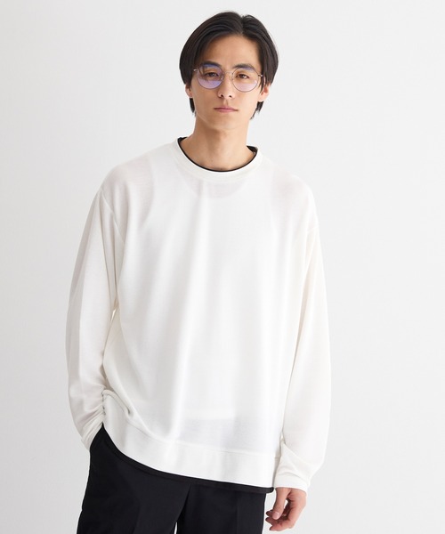 coca(coca)(コカ)の「ミニワッフルレイヤード風ロンT(Tシャツ/カットソー・メンズ・ホワイト/ブラック・XL/L/M)」の9枚目の写真