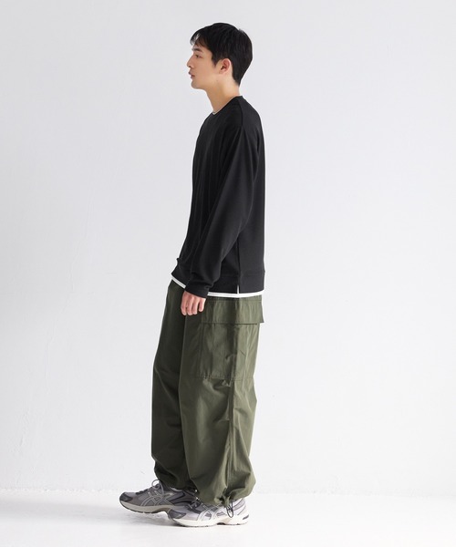 coca(coca)(コカ)の「ミニワッフルレイヤード風ロンT(Tシャツ/カットソー・メンズ・ホワイト/ブラック・XL/L/M)」の11枚目の写真