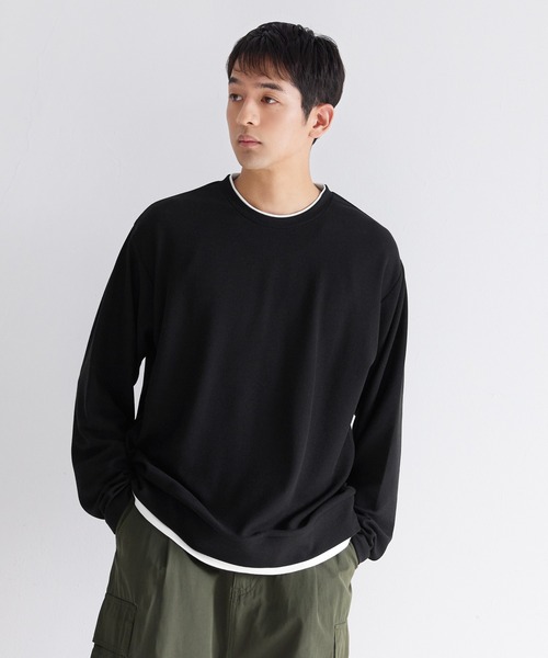 coca(coca)(コカ)の「ミニワッフルレイヤード風ロンT(Tシャツ/カットソー・メンズ・ホワイト/ブラック・XL/L/M)」の14枚目の写真