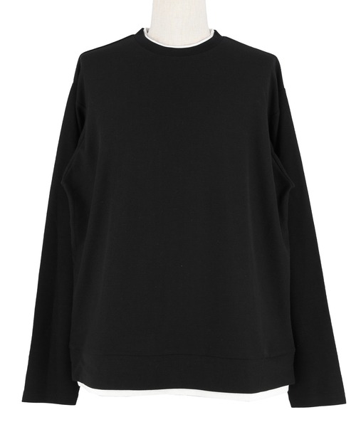 coca(coca)(コカ)の「ミニワッフルレイヤード風ロンT(Tシャツ/カットソー・メンズ・ホワイト/ブラック・XL/L/M)」の19枚目の写真