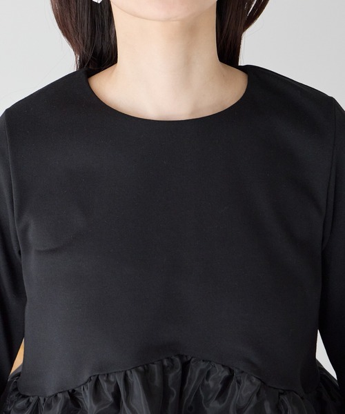 Neige(ネージュ)の「エアリーチュールペプラムトップス(Tシャツ/カットソー・レディース・グレー/ブラック・ONE SIZE)」の22枚目の写真