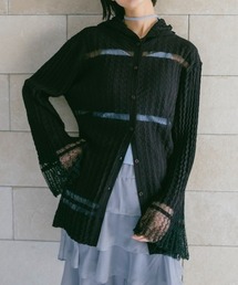 sahara（サハラ）の「Sheer Hoodie Cardigan/シアーフーディーカーディガン（カーディガン/ボレロ）」