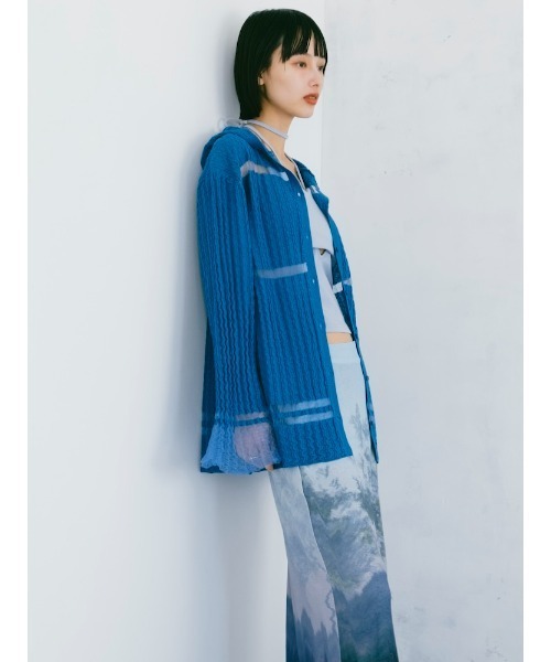 sahara（サハラ）の「Sheer Hoodie Cardigan/シアーフーディーカーディガン（カーディガン/ボレロ・レディース・ブラック/ブルー/ホワイト/ブラウン・FREE）」の22枚目の写真