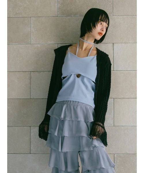 sahara（サハラ）の「Sheer Hoodie Cardigan/シアーフーディーカーディガン（カーディガン/ボレロ・レディース・ブラック/ブルー/ホワイト/ブラウン・FREE）」の8枚目の写真