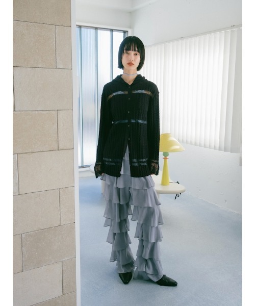 sahara（サハラ）の「Sheer Hoodie Cardigan/シアーフーディーカーディガン（カーディガン/ボレロ・レディース・ブラック/ブルー/ホワイト/ブラウン・FREE）」の11枚目の写真