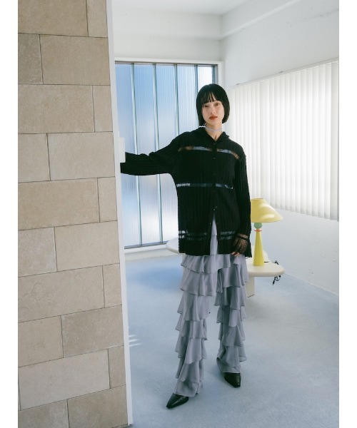 sahara（サハラ）の「Sheer Hoodie Cardigan/シアーフーディーカーディガン（カーディガン/ボレロ・レディース・ブラック/ブルー/ホワイト/ブラウン・FREE）」の12枚目の写真